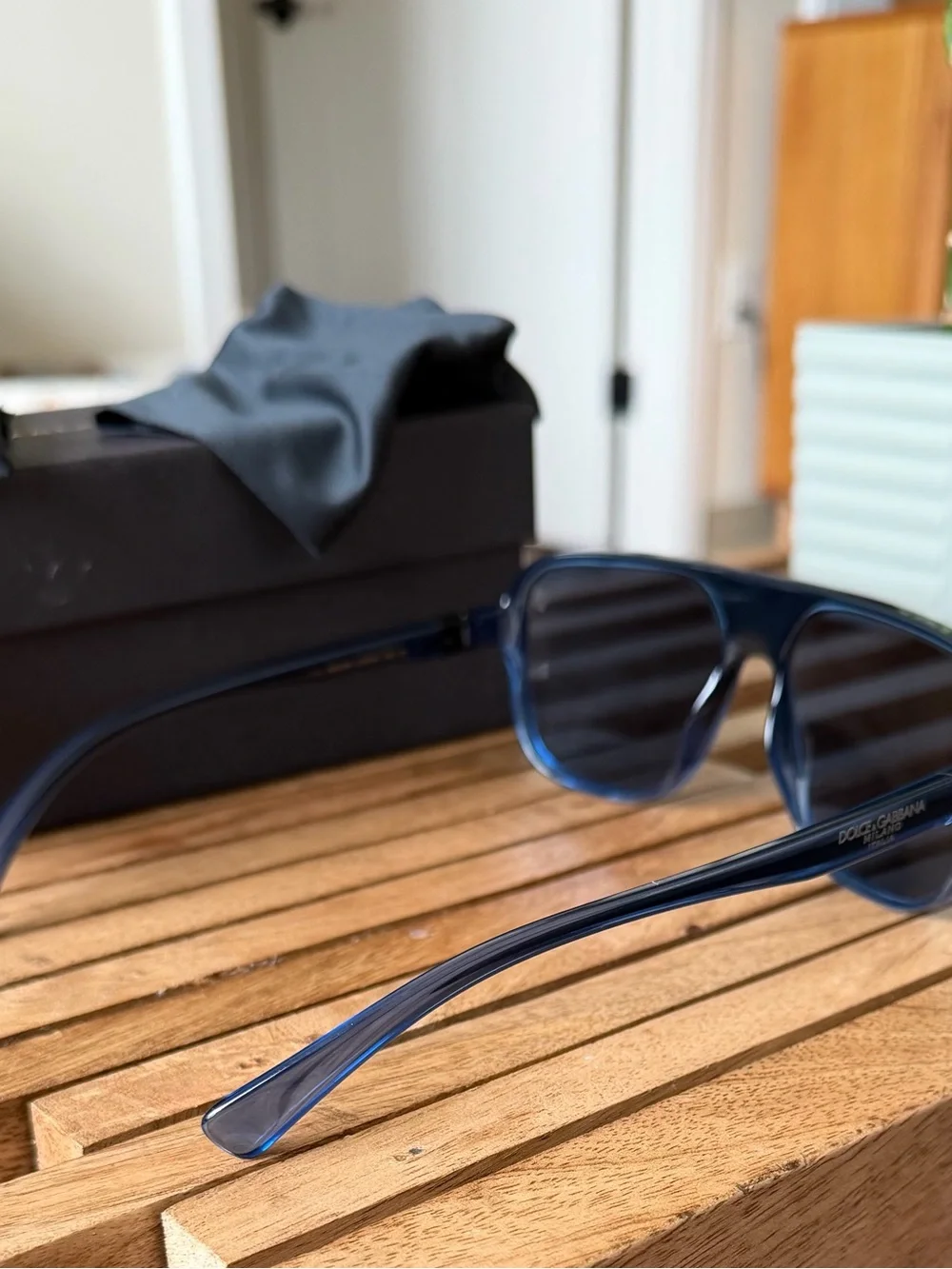 Dolce & Gabbana Translucent Blue/Black Sunglasses
